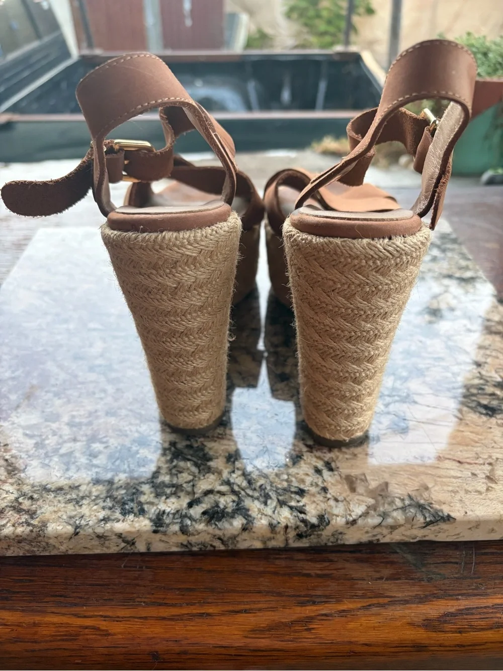 Maiden Lane Leather Espadrille Sandals in Cognac